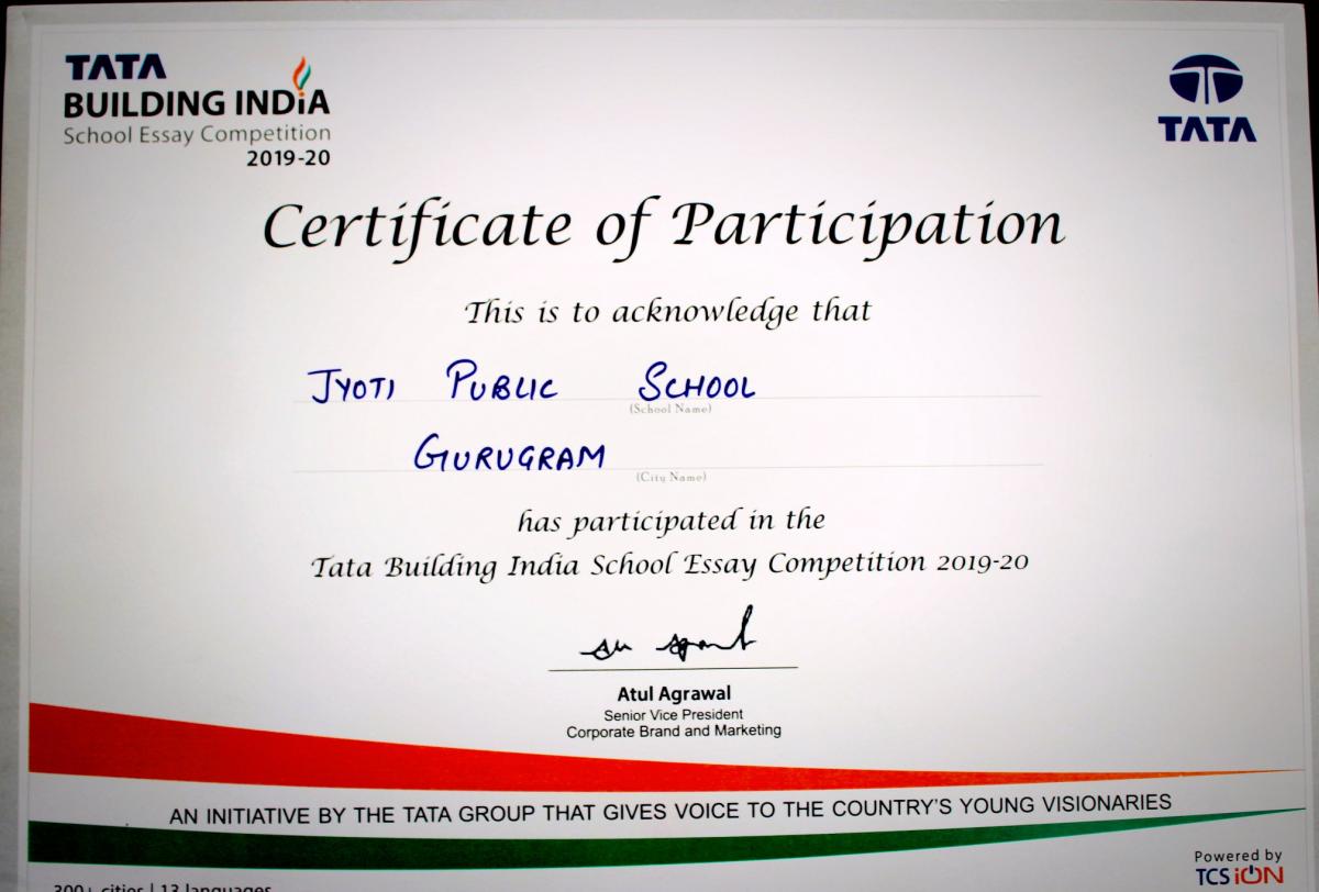 Tata Building India School Essay Competition 0